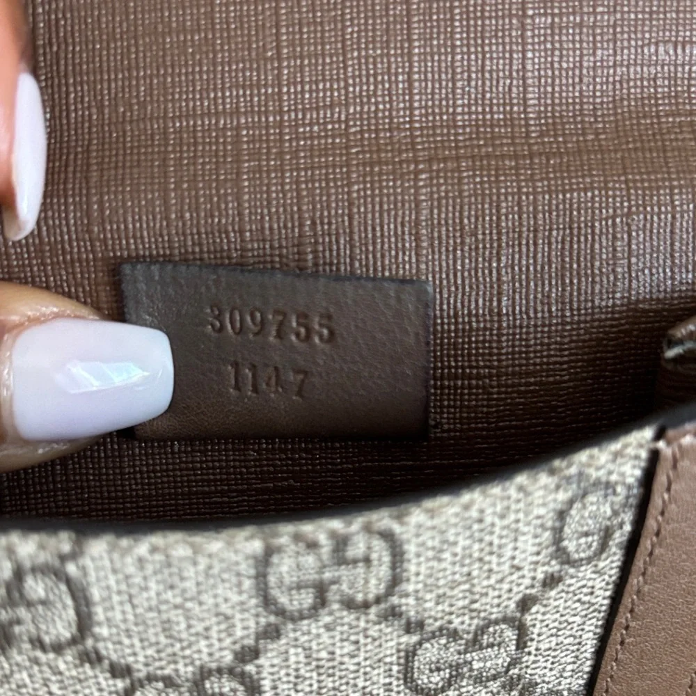 Brown and Gold GUCCI Monogram Wallet - Picture 5 of 13